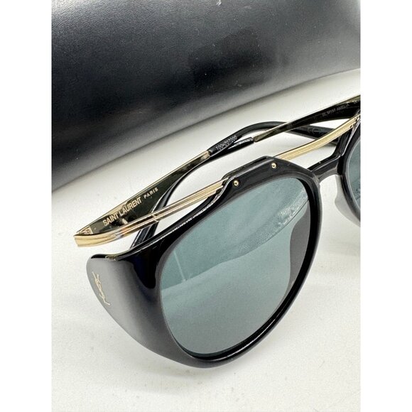 SAINT LAURENT Amelia women's sunglasses + case Black/Gold 55mm SL M137 - Picture 7 of 16